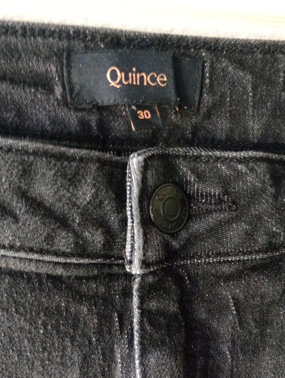 Quince Black Washed Out Denim Wide Leg Jeans Size 30 - Picture 4 of 8